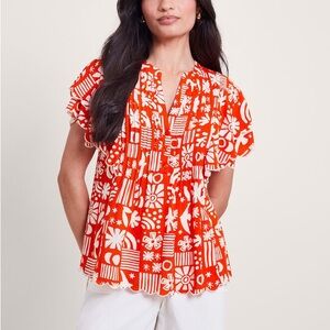 Monsoon - Floral Red Women's Top
